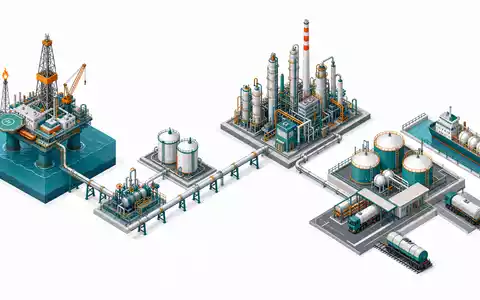 Baker Hughes Co. zeigt die gesamte Öl-Gas-Wertschöpfungskette als isometrisches 3D-Diagramm, ISIN US0567521085 - Foto: THN