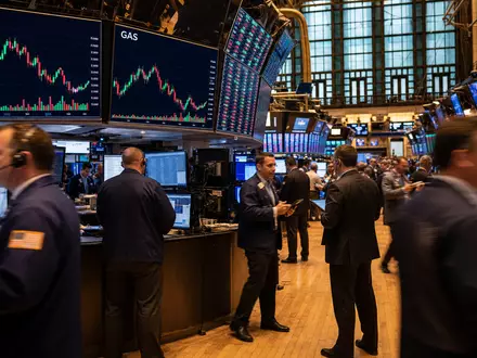 Baker Hughes Co. NYSE-Börsenparkett mit OIL GAS Kurscharts für Aktie ISIN US0567521085 dargestellt - Foto: THN