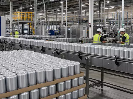 Ball Corp. produziert täglich Millionen Aluminiumdosen in großen US-Werken, ISIN US05722G1004 an der NYSE notiert - Foto: THN