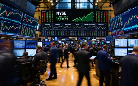 Bank of America Corp. NYSE-Handelsparkett mit Händlern und Finanzcharts auf Bildschirmen, ISIN US0605051046 - Foto: THN