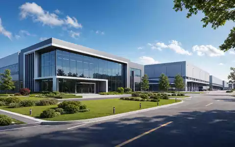 Architektur-Render eines modernen Industriegebäudes und Bürokomplexes symbolisiert CIE Automotive S.A. (ISIN ES0105630315) Firmensitz weltweit - Foto: THN