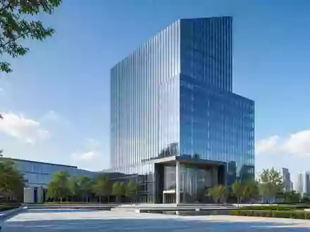 Architektonisches Render eines gläsernen Firmensitzes repräsentiert Continental AG, ISIN DE0005439004, modernen Industriekonzern in Deutschland - Foto: THN