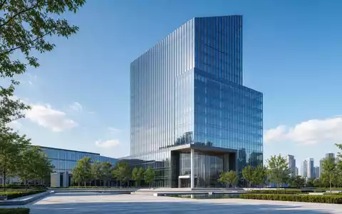 Architektonisches Render eines glÀsernen Firmensitzes reprÀsentiert Continental AG, ISIN DE0005439004, modernen Industriekonzern in Deutschland - Foto: THN