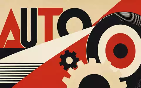 Geometrisches Bauhaus-Poster mit Reifenformen symbolisiert Continental AG, ISIN DE0005439004, Automobilzulieferer, in klarer grafischer Gestaltung - Foto: THN