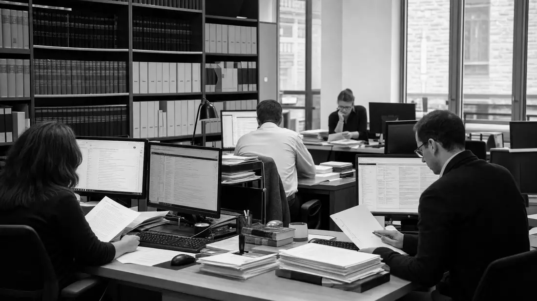 Redaktionsbüro mit Rechtsliteratur, Symbolbild Wolters Kluwer N.V., NL0000395903