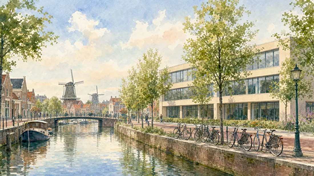 Aquarell einer holländischen Kanalstadt, Sitzmotiv Wolters Kluwer N.V., NL0000395903