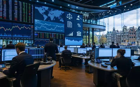 Das Börsen-Editorial vom Amsterdamer Handelsraum symbolisiert die Börsennotierung von Wolters Kluwer N.V. (NL0000395903) - Foto: THN