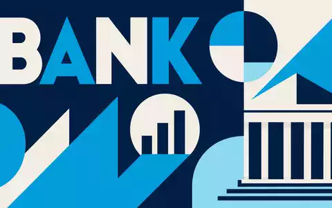 Barclays plc (ISIN GB0031348658) wird hier als geometrisches Bauhaus-Poster mit Sektor-Text BANK dargestellt - Foto: THN