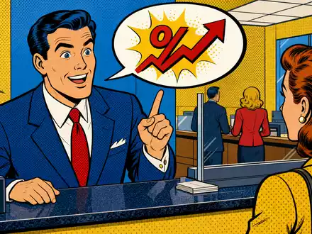 Barclays plc (ISIN GB0031348658) prÀsentiert BankgeschÀft farbenfroh als stilisierte Pop-Art-Comic-Szene am Schalter - Foto: THN
