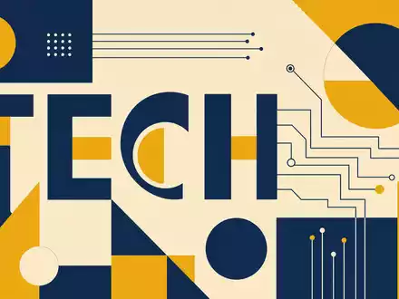 Capgemini SE (ISIN FR0000125338) repräsentiert den Technologiesektor in einem geometrischen Bauhaus-Poster mit TECH-Schriftzug - Foto: THN