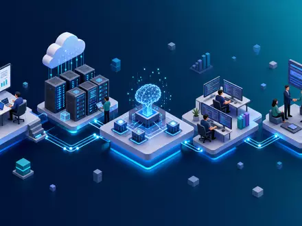 Capgemini SE (ISIN FR0000125338) veranschaulicht die digitale Wertschöpfungskette in einer isometrischen 3D-Illustration - Foto: THN