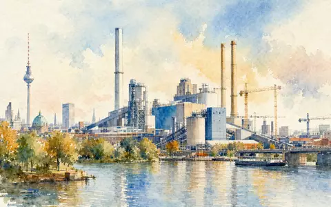 Siemens Energy AG (DE000ENER6Y0) hat einen Unternehmenssitz in Berlin, hier künstlerisch als stimmungsvolle Aquarell-Stadtansicht dargestellt - Foto: THN