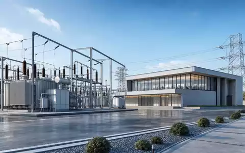Modernes 3D-Architektur-Render eines Umspannwerks repräsentiert die Netzinfrastruktur des Energieversorgers Sempra mit ISIN US8168511090 - Foto: THN