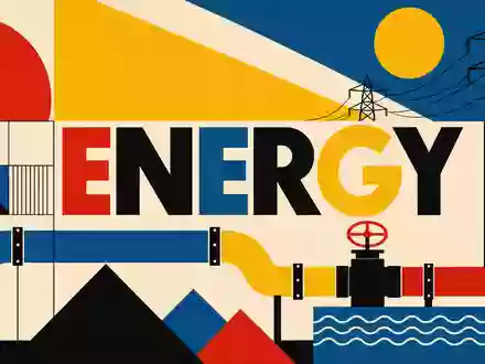 Geometrisches Bauhaus-Poster mit Schriftzug ENERGY steht stellvertretend für den Versorger Sempra ISIN US8168511090 - Foto: THN