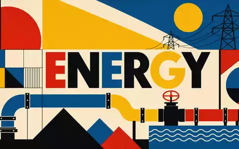 Geometrisches Bauhaus-Poster mit Schriftzug ENERGY steht stellvertretend für den Versorger Sempra ISIN US8168511090 - Foto: THN