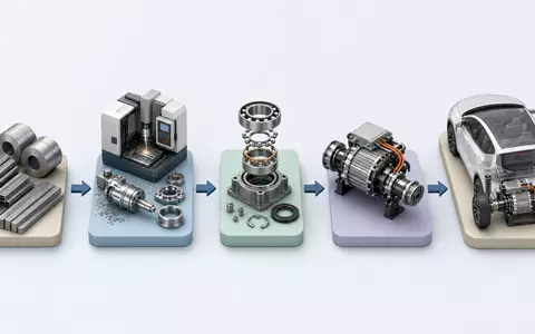 Schaeffler AG (DE000SHA0100) veranschaulicht als isometrisches 3D-Diagramm die komplette Wertschöpfungskette von Stahl bis E-Achse - Foto: THN