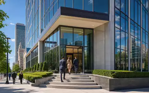 Huntington Bancshares Bankfiliale in Columbus Ohio mit ISIN US4461501045 als fotorealistisches Außenbild der Zentrale - Foto: THN