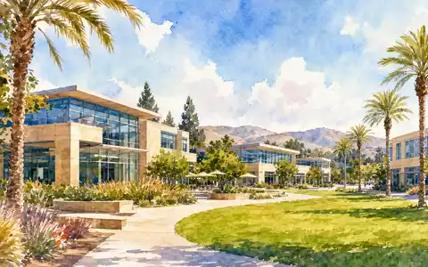 HP Inc. Silicon-Valley-Campus in Palo Alto als malerisches AquarellgemÀlde dargestellt, ISIN US40434L1052 - Foto: THN