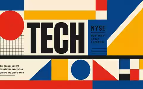 HP Inc. Elektroniksektor als Bauhaus-Poster mit TECH und NYSE, ISIN US40434L1052 geometrisch - Foto: THN