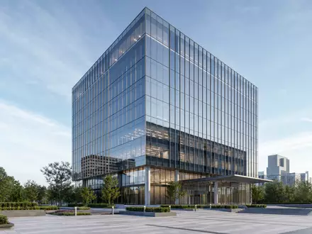 Architektur-Render visualisiert modernen Glasturm passend zu Synopsys Inc. (ISIN US8716071076) als typisches Software-Unternehmenshauptquartier - Foto: THN