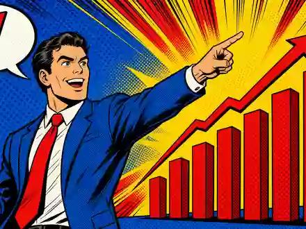 Farbenfrohe Pop-Art-Comicszene mit steigendem Chart passt zum Wachstum von T. Rowe Price Group, ISIN US74144T1088 - Foto: THN