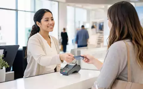 Fotorealistisches Motiv zeigt Kartenzahlung im Einzelhandel und steht für Synchrony Financial, ISIN US87165B1035 - Foto: THN