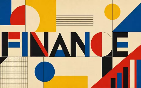 Geometrisches Bauhaus-Poster mit Sektor-Text FINANCE steht sinnbildlich für Synchrony Financial, ISIN US87165B1035 - Foto: THN