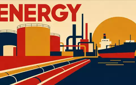 Koninklijke Vopak N.V. (ISIN NL0009432491) prägt als Energie-Logistiker dieses geometrische Bauhaus-Poster mit Tanks und Schiff - Foto: THN