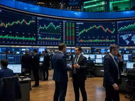 Koninklijke Vopak N.V. (ISIN NL0009432491) wird an der Euronext Amsterdam gehandelt, hier im editorialen Trading-Floor-Motiv - Foto: THN