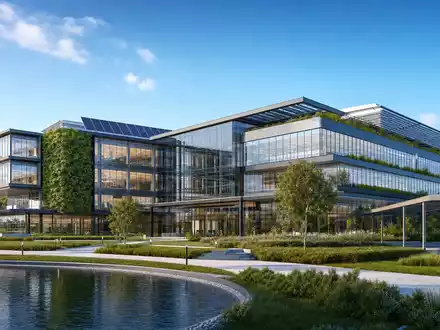 Architektur-Render eines nachhaltigen Bürogebäudes visualisiert den Unternehmenssitz von Corbion N.V. (ISIN NL0010583399) - Foto: THN
