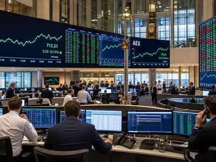 Editorial-Foto vom Handelssaal der Euronext Amsterdam zeigt das Börsenumfeld von Corbion N.V. (ISIN NL0010583399) - Foto: THN