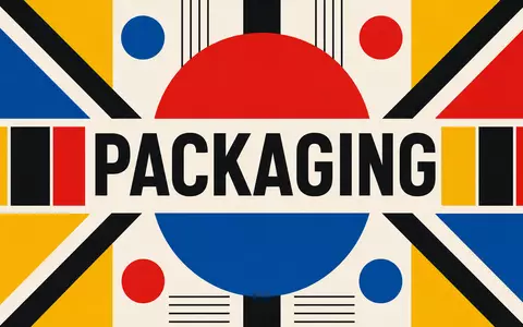 Avery Dennison Corp. ISIN US0536111091 als Bauhaus Poster mit geometrischen Formen und PACKAGING Aufschrift - Foto: THN