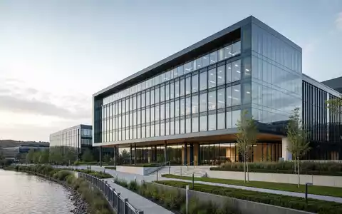 Modernes Architektur-Rendering eines Buerogebaeudes reprasentiert United Utilities Group PLC, ISIN GB00B39J2M42, in Nordwest-England - Foto: THN