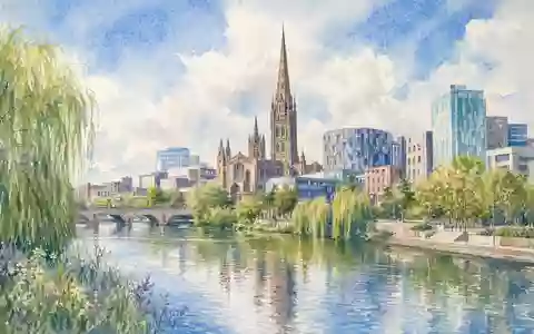 Severn Trent Plc (GB0009697037) versorgt die Region Coventry, hier als malerische Aquarell-Ansicht der Flusslandschaft dargestellt - Foto: THN