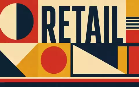 Bauhaus-Poster mit Sektor-Schriftzug RETAIL repräsentiert Marks and Spencer Group plc, ISIN GB0031215220, im Retro-Design - Foto: THN