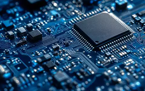Makroaufnahme veranschaulicht Roper Technologies, ISIN US7766961061, Detailansicht einer prÀzisen elektronischen Leiterplatte mit Mikrochip - Foto: THN