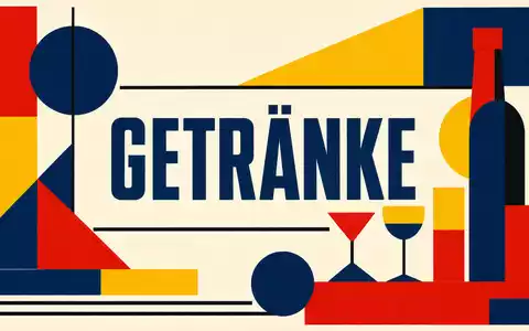Constellation Brands Bauhaus-Poster GETRÄNKE geometrisch mit Flaschen abstrakten Gläsern und Primärfarben US21036P1084 - Foto: THN