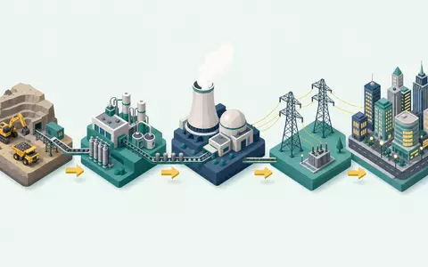 Constellation Energy isometrische Wertschöpfungskette US21037T1097 von Bergbau über Reaktor und Netz bis zur Stadt - Foto: THN
