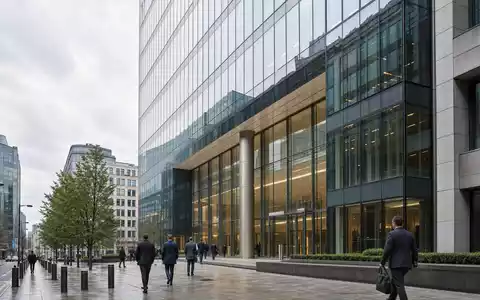 Fotorealistisches Bild zeigt moderne Bankzentrale in Brüssel, passend zu KBC Group NV, ISIN BE0003565737 - Foto: THN