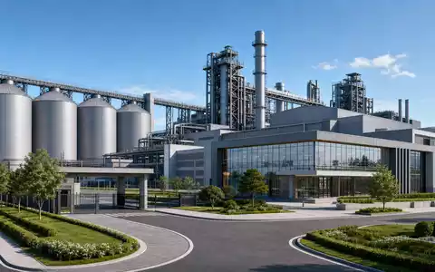 ArcelorMittal S.A. (LU1598757687) unterhält moderne Produktionsanlagen, dieses Architektur-Rendering zeigt eine saubere Industriekomplex-Visualisierung - Foto: THN