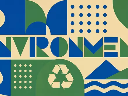 Veolia Environnement S.A. (FR0000124141) gestaltet ein geometrisches Bauhaus-Poster mit Wasser-Symbolik und dem Wort ENVIRONMENT - Foto: THN