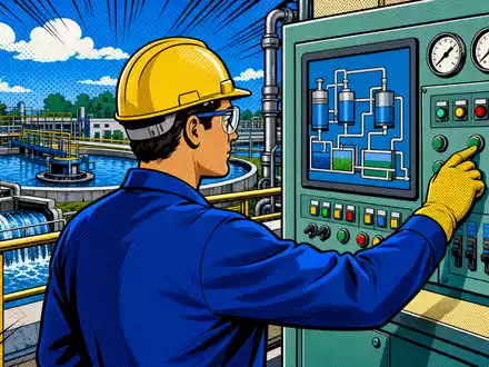 Veolia Environnement S.A. (FR0000124141) präsentiert als farbenfrohen Pop-Art-Comic einen Techniker an einer Steuertafel der Kläranlage - Foto: THN
