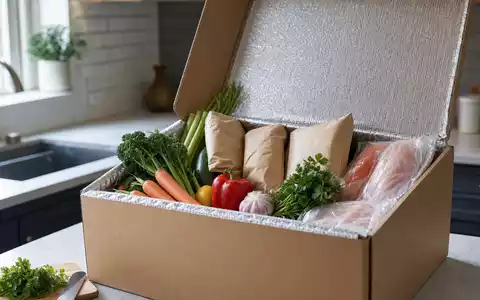 HelloFresh SE (DE000A161408) liefert Kochboxen: frische Zutaten, portioniert im Karton, fotorealistisch dargestellt hier - Foto: THN