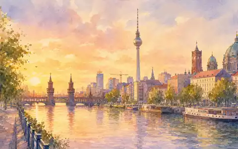 HelloFresh SE (DE000A161408) hat seinen Firmensitz in Berlin, hier stimmungsvoll als AquarellgemÀlde der Stadt dargestellt - Foto: THN