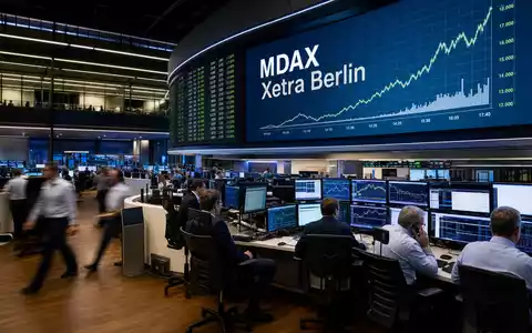 HelloFresh SE (DE000A161408) wird an der Frankfurter Börse gehandelt, editoriell dargestellt auf einem MDAX-Trading-Floor - Foto: THN