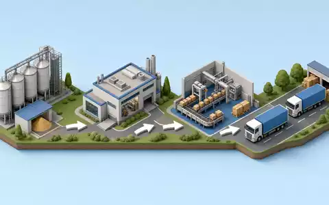 Isometrische 3D-Grafik zeigt die Wertschöpfungskette von Henkel AG & Co. KGaA Vz, ISIN DE0006048432 - Foto: THN