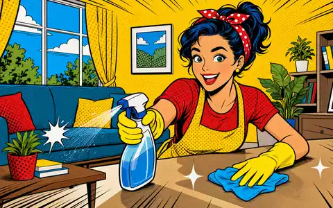 Pop-Art-Comic zeigt eine Haushaltsszene für Henkel AG & Co. KGaA Vz, ISIN DE0006048432 - Foto: THN