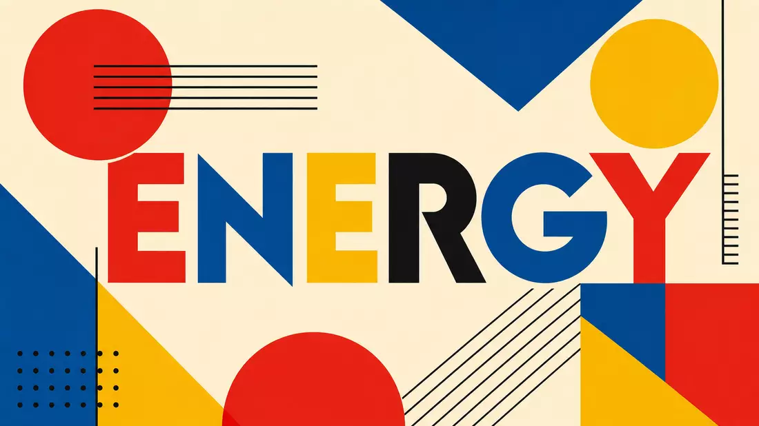 Bauhaus-Stil Poster mit geometrischen Formen und Wort ENERGY