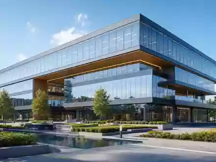 Infineon Technologies AG (DE0006231004) sitzt in Neubiberg, symbolisiert durch dieses moderne Architektur-Rendering eines Firmengebäudes - Foto: THN