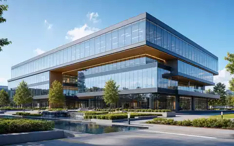 Infineon Technologies AG (DE0006231004) sitzt in Neubiberg, symbolisiert durch dieses moderne Architektur-Rendering eines Firmengebäudes - Foto: THN